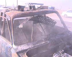 В пригороде Улан-Удэ сгорело  такси