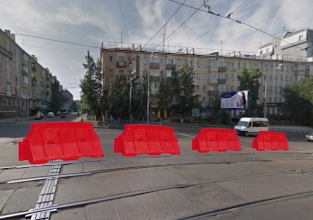 На Элеваторе в Улан-Удэ установили дорожные блоки