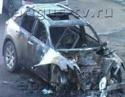 В центре Улан-Удэ сожгли автомобиль