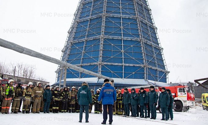 В Улан-Удэ спасатели отработали действия в случае пожара на ТЭЦ-1