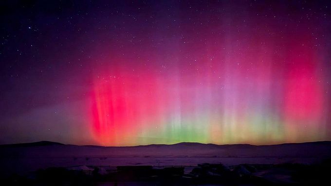 Северное сияние озарило небо Бурятии