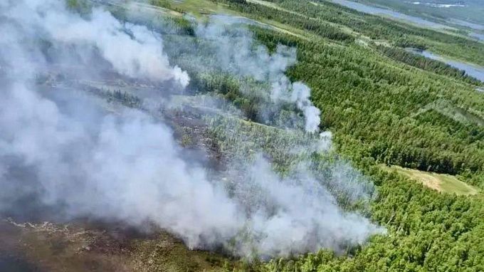 Два лесных пожара вспыхнули после удара молнии в Бурятии