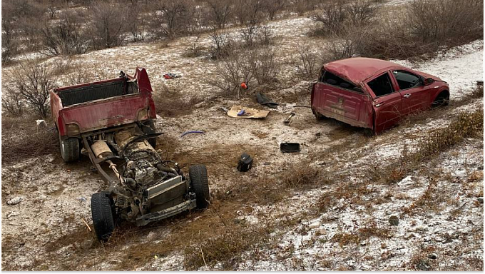 Пикап развалился на трассе в Бурятии. Пострадали двое 