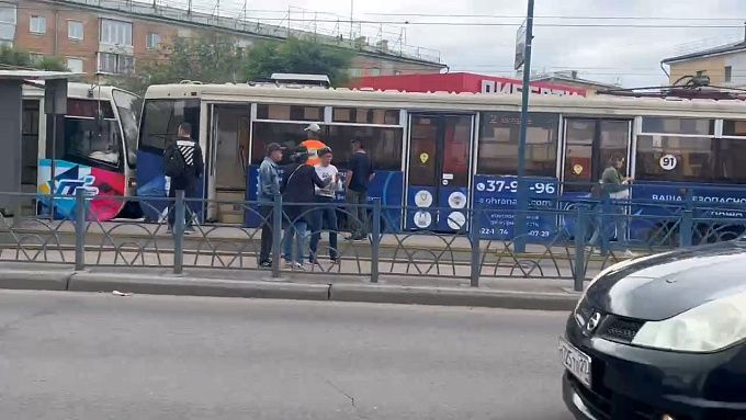 В Улан-Удэ столкнулись два трамвая