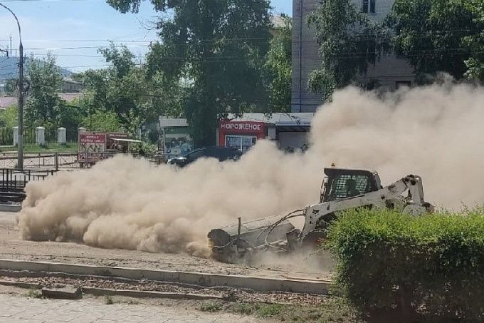 В Улан-Удэ затягивается ремонт дороги на Терешковой. Перекрытие участка продлили