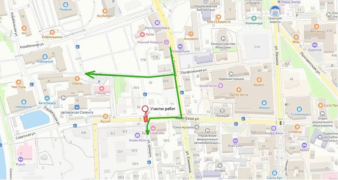  Участок дороги перекрыли в центре Улан-Удэ