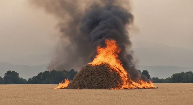 В Бурятии сгорело 105 центнеров сена