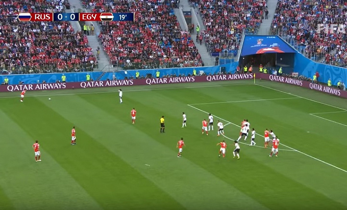 Сборная России одержала победу над командой Египта в матче ЧМ-2018 
