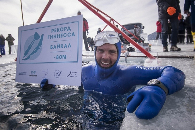 Фридайвер установил рекорд Гиннесса на Байкале (ФОТО)