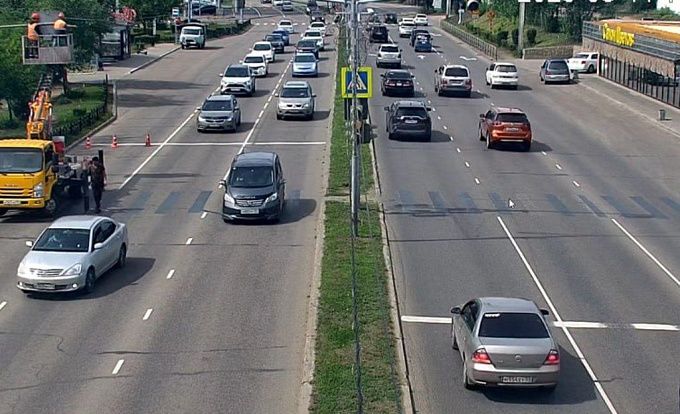 Пешеходный переход исчез в центре Улан-Удэ