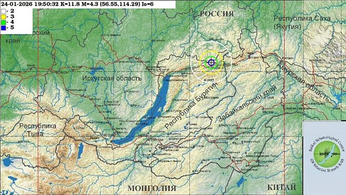 Землетрясение ощутили на севере Бурятии