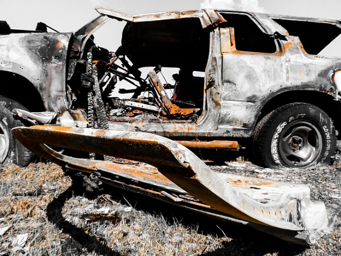В Бурятии сгорел автомобиль