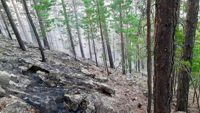 Лесной пожар в районе Бурятии под контролем огнеборцев