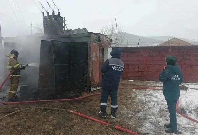 Трансформатор загорелся в поселке Бурятии