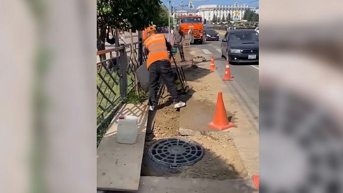 Новую ливневку установили в центре Улан-Удэ