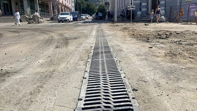 22 ливневки установили перед перекрестком на Арбате в Улан-Удэ